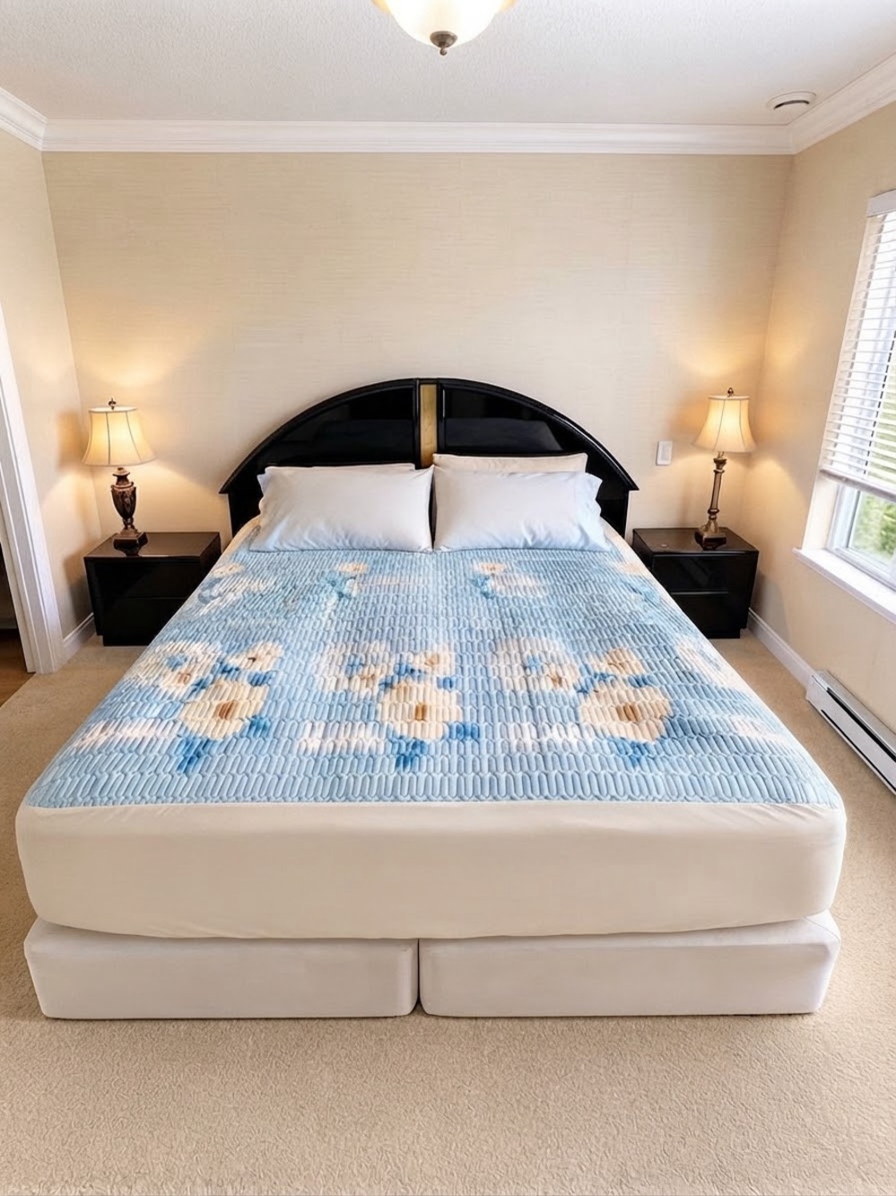 High Quality Natural Latex Thick Mattress Protector Pad with 4 Corner Straps